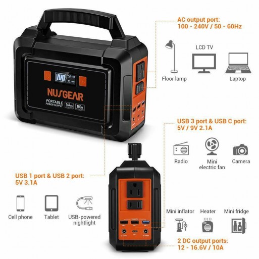 167Wh Portable Power Station 45000mAh Solar Generator Home Outdoor Camping