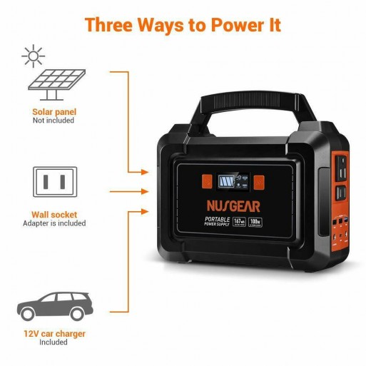 167Wh Portable Power Station 45000mAh Solar Generator Home Outdoor Camping
