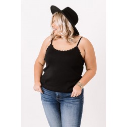 Kindness Scalloped T k In Black   Curves